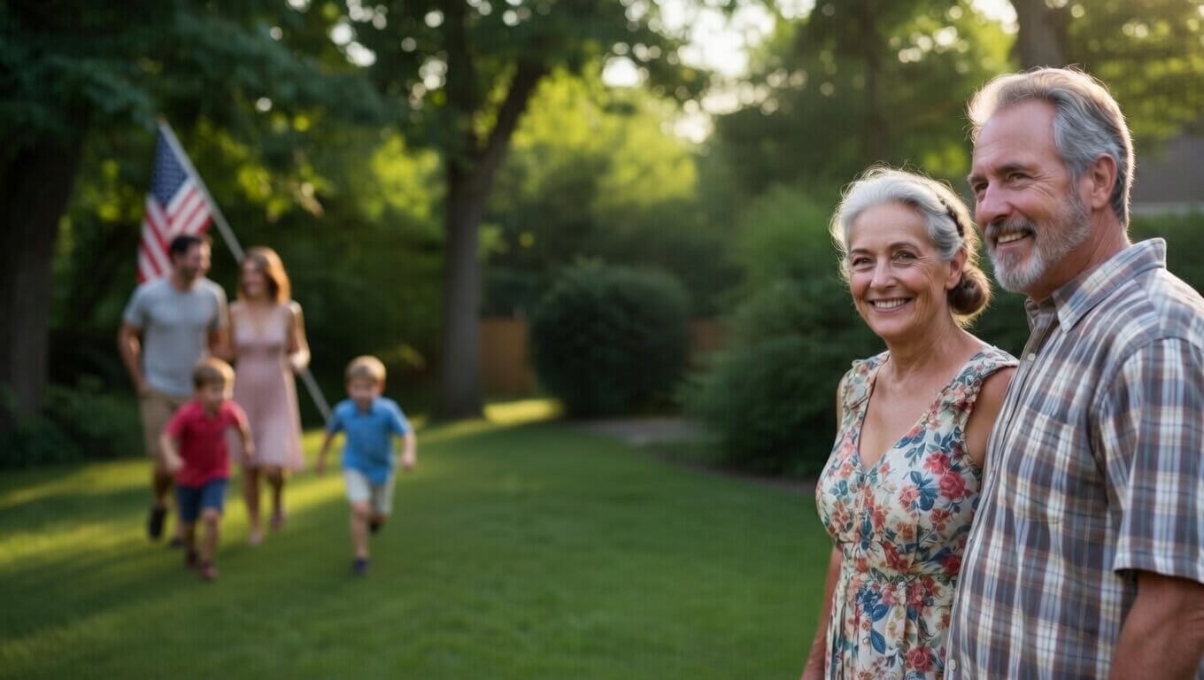 Three generations of a family enjoying time together outdoors in a Minnesota backyard — DMW Financial's estate planning helps you protect and pass on what you've built