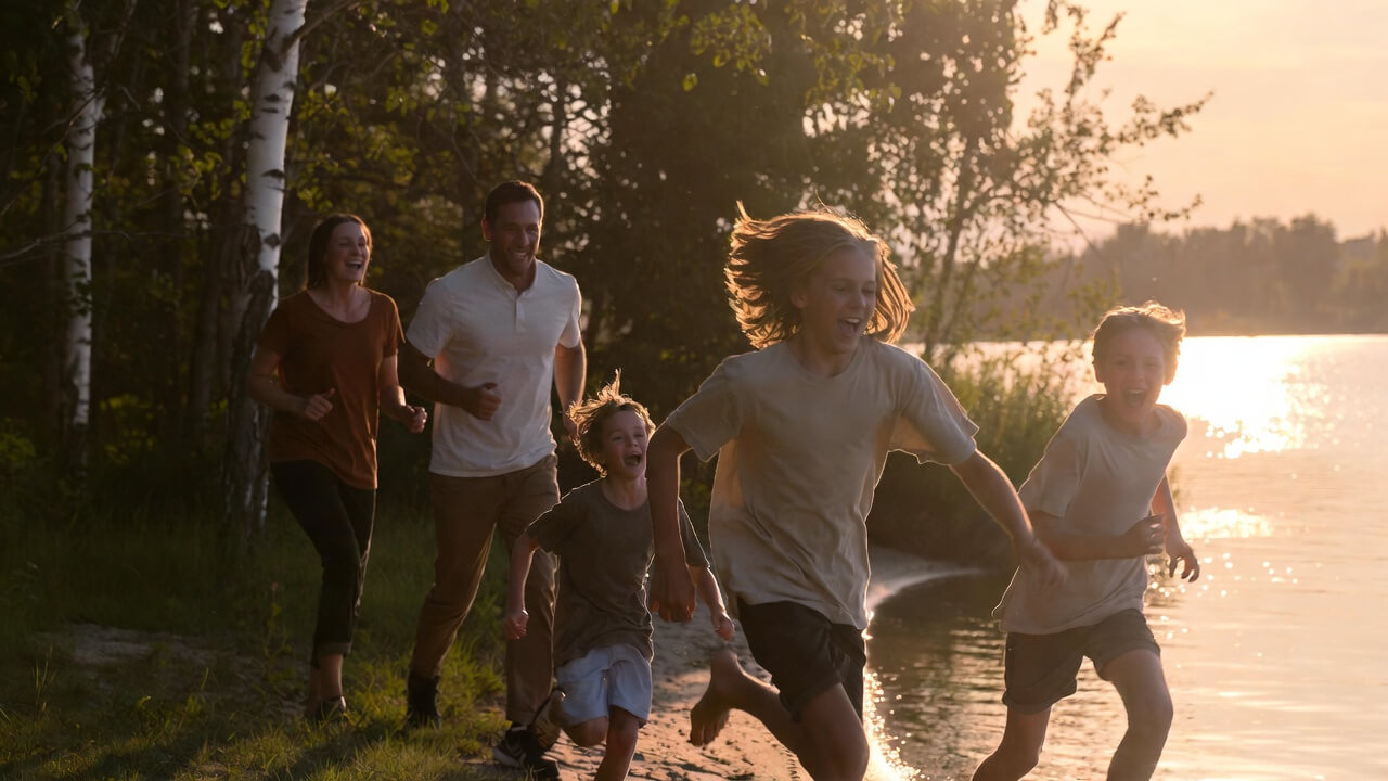A family playing outdoors at a Minnesota lake on a warm afternoon — DMW Financial helps protect the people and things that matter most to you