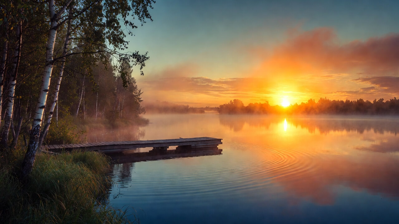 Peaceful Minnesota lake at sunrise — DMW Financial, life-first financial planning in Northfield and New Prague, MN